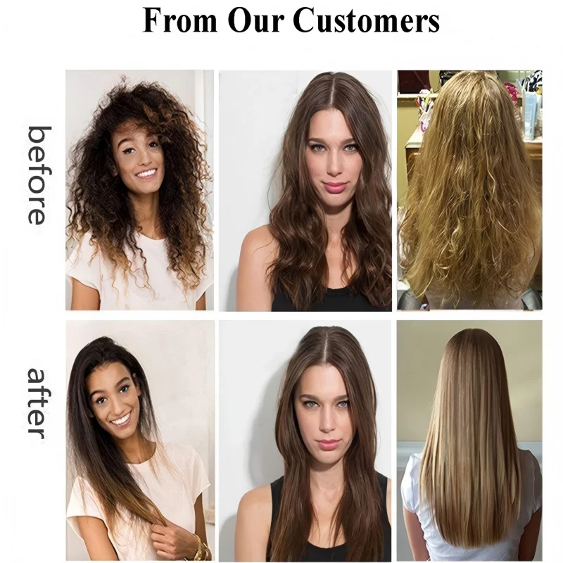 Professional Straightening Brush, Curling Iron and Two-in-One Titanium Plate Straightener with LCD Temperature Display, Suitable for Home Use and Salons.