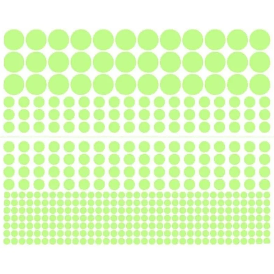 Glow-In-The-Dark Wall Stickers For Bedroom Ceiling And Window Decoration, PVC Material, White And Green, Removable Adhesive Wit
