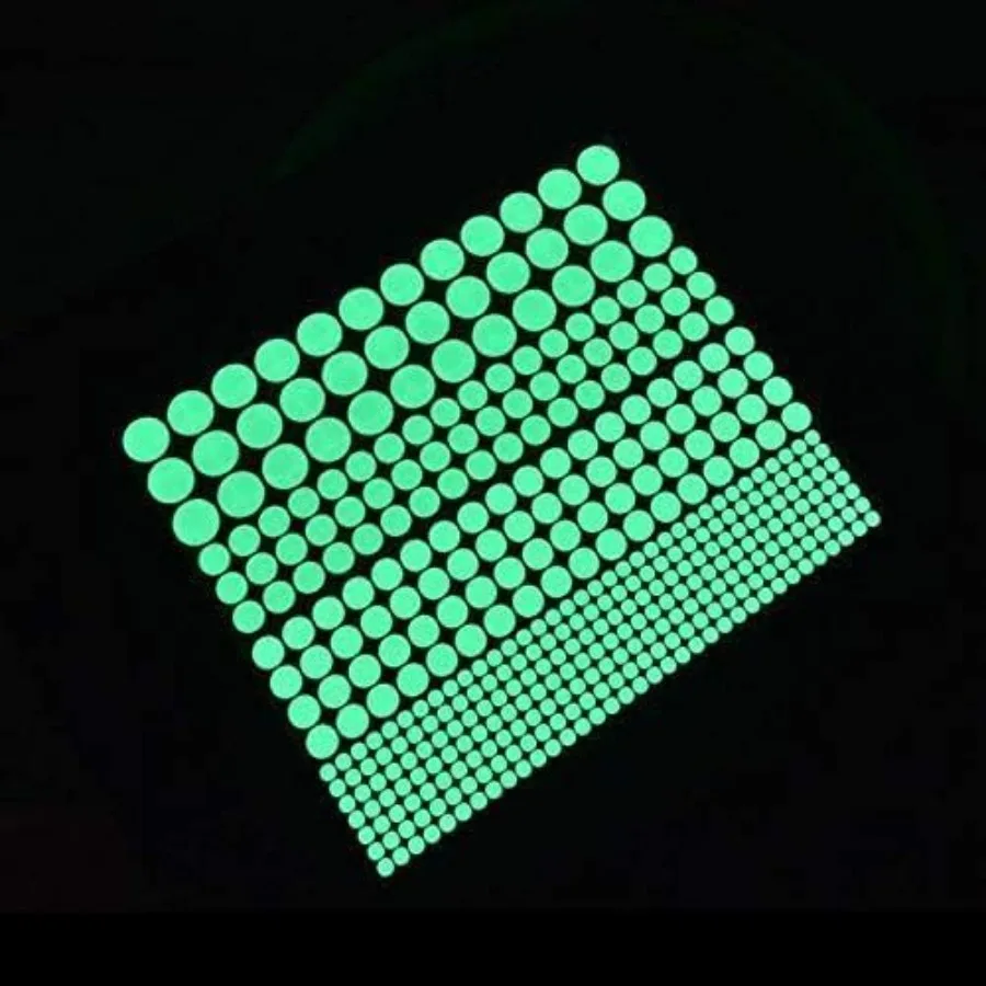 Glow-In-The-Dark Wall Stickers For Bedroom Ceiling And Window Decoration, PVC Material, White And Green, Removable Adhesive Wit