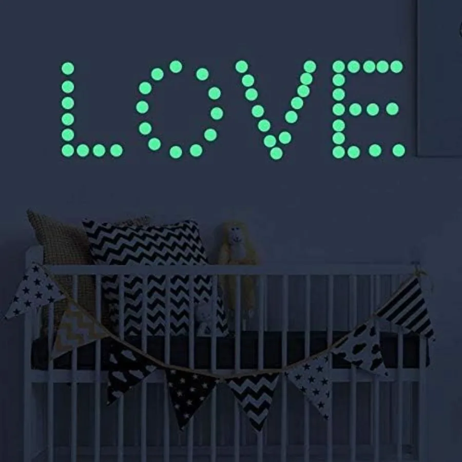 Glow-In-The-Dark Wall Stickers For Bedroom Ceiling And Window Decoration, PVC Material, White And Green, Removable Adhesive Wit