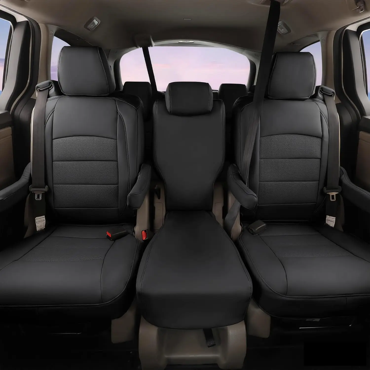 Coverdream Car Seat Covers Custom Fit For Honda Odyssey 2011-2026 EX/EX-L/Touring/Elite/SE 8 Seats Leather Full Set Seat Protector