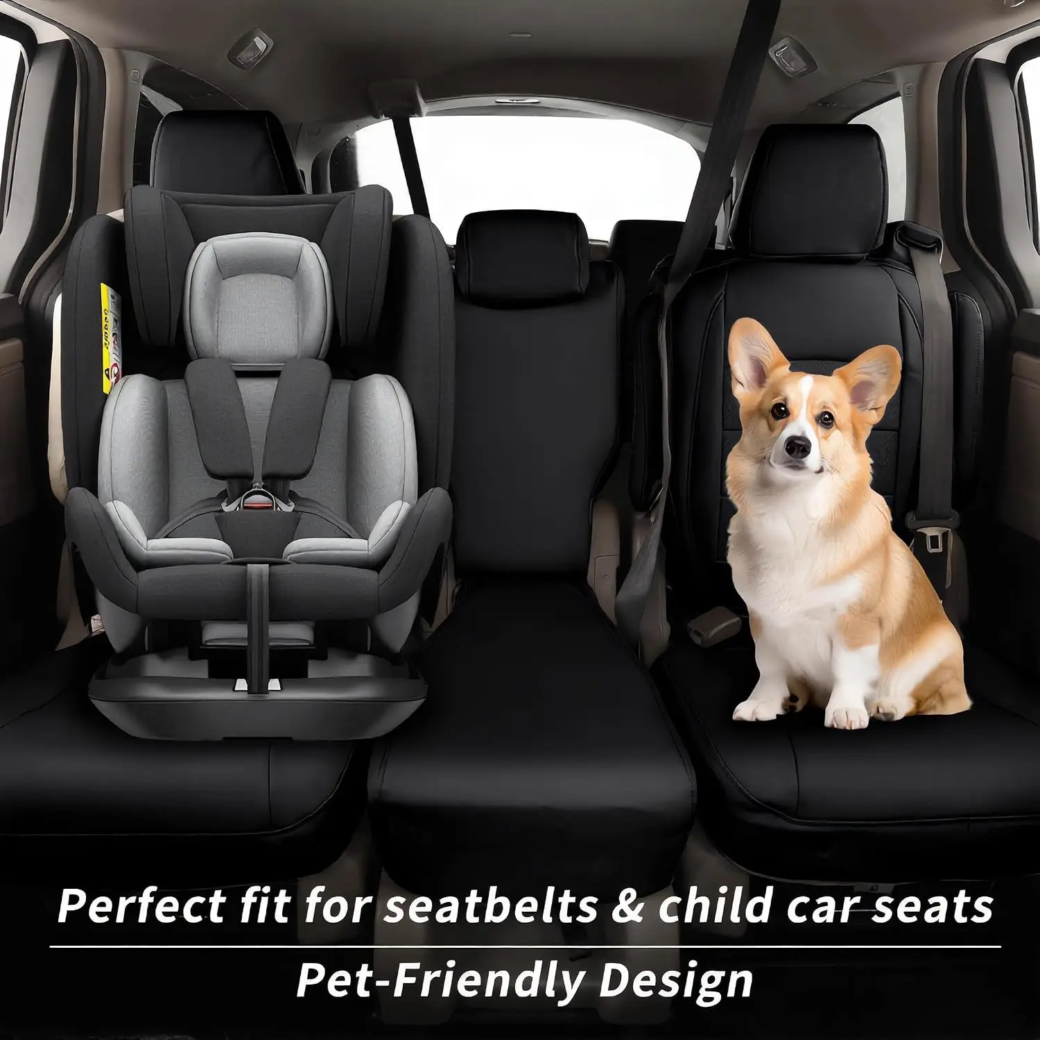 Coverdream Car Seat Covers Custom Fit For Honda Odyssey 2011-2026 EX/EX-L/Touring/Elite/SE 8 Seats Leather Full Set Seat Protector