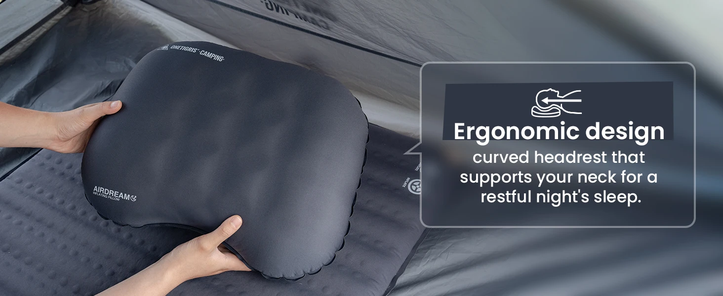 OneTigris Airdream Camping Pillow Portable Ultralight Inflatable Sleeping Neck Pillows for Travel Backpacking Hiking Trip