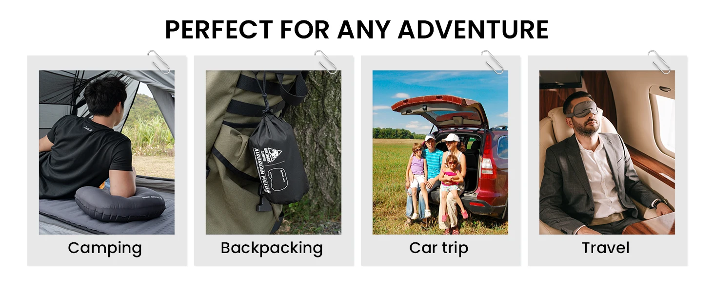 OneTigris Airdream Camping Pillow Portable Ultralight Inflatable Sleeping Neck Pillows for Travel Backpacking Hiking Trip