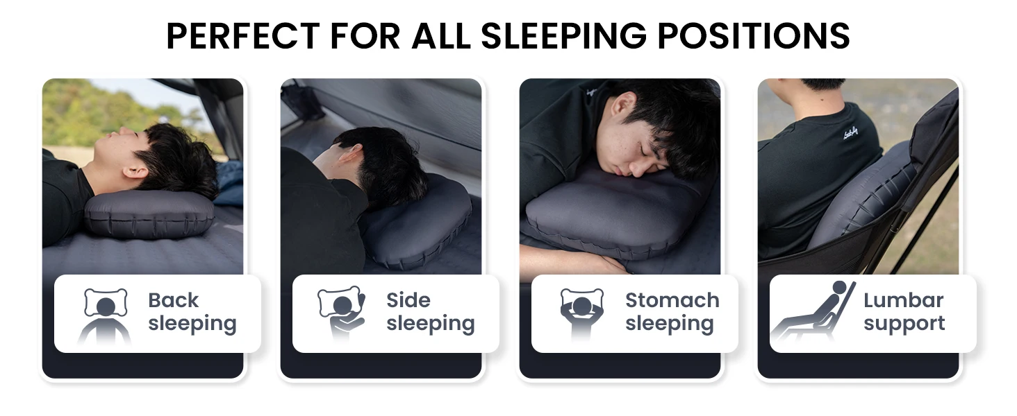 OneTigris Airdream Camping Pillow Portable Ultralight Inflatable Sleeping Neck Pillows for Travel Backpacking Hiking Trip