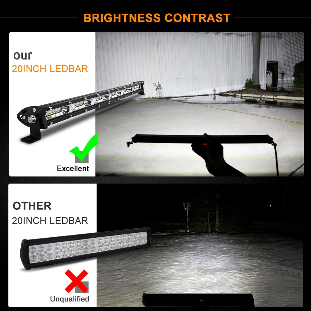 Slim Combo LED Bar Off Road 13 inch 12V 24V LED Light Bar/Work Light For Car 4x4 Truck ATV SUV Boat Barra LED Light Bar