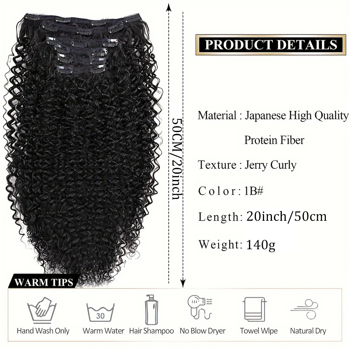 Synthetic Curly Clip in Hair Extensions Kinky Curly Hairpieces Clip on Full Head Fake Pieces Black Brown Hair for Women