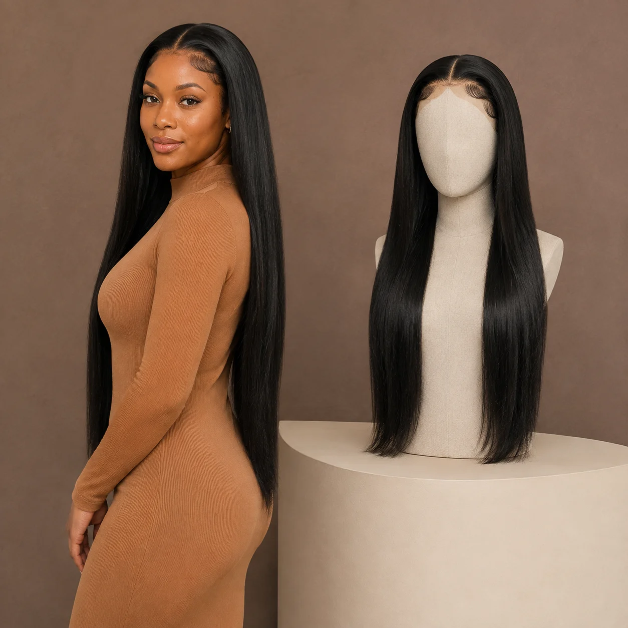 34 Inch 13X4 Transparent Lace Frontal Wigs Brazilian Pre Plucked With Baby Hair Lace Front Wig Natural Black Color Human Hair Wigs For Women