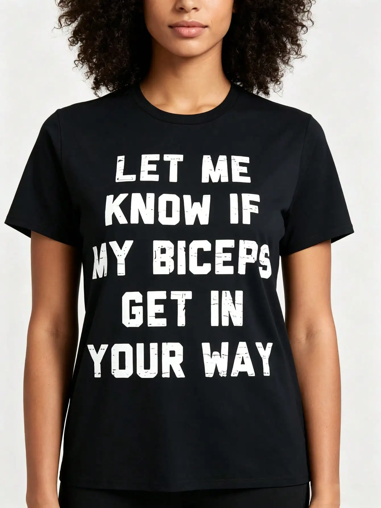Oversize Retro Gym Funny Let Me Know If My Biceps Get In Your Way T Shirt Summer Outfits For Women Going Out Outfit