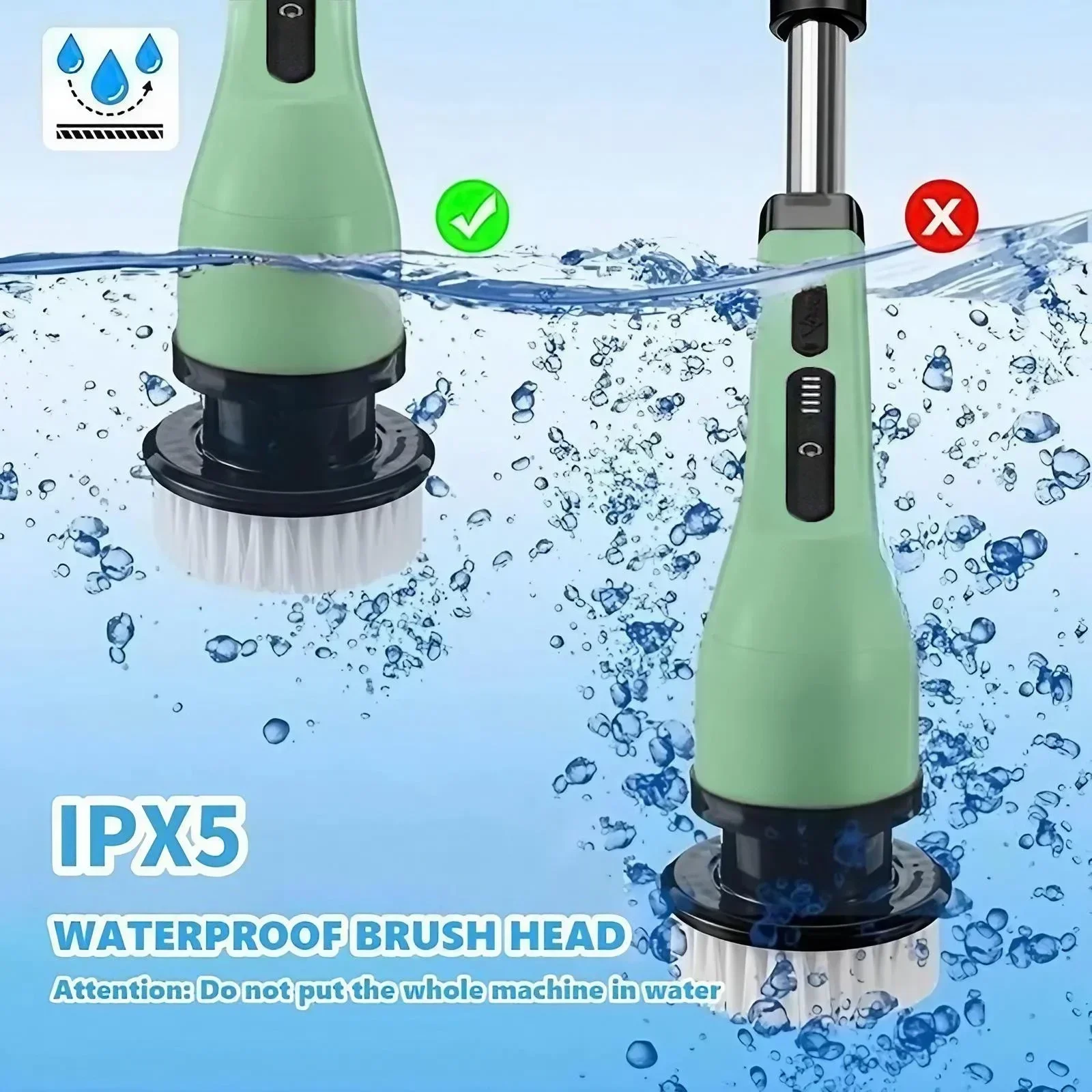 Electric Spin Scrubber Rechargeable Cordless with 3/9 Brush Heads Powerful Motor Metal Gears Extendable Rod for Bathroom Kitchen Car Tile Floor Multi-Purpose Cleaning Brush Bathtub Shower Grout Home Use Tool Set