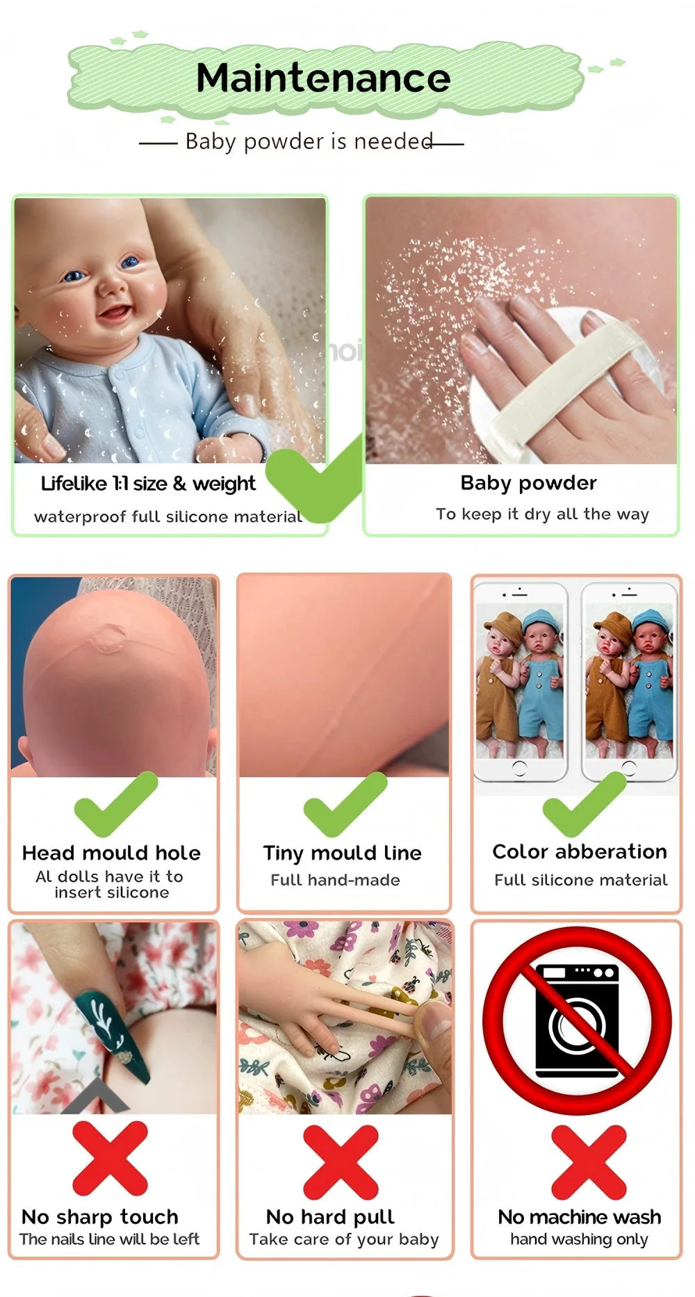 17inch Open Blue Eyes Vivienne Full Body Soft Silicone Reborn Baby Girl Realistic Skin Veins Easy to Clean Doll Comfortable to Hold for Gift
