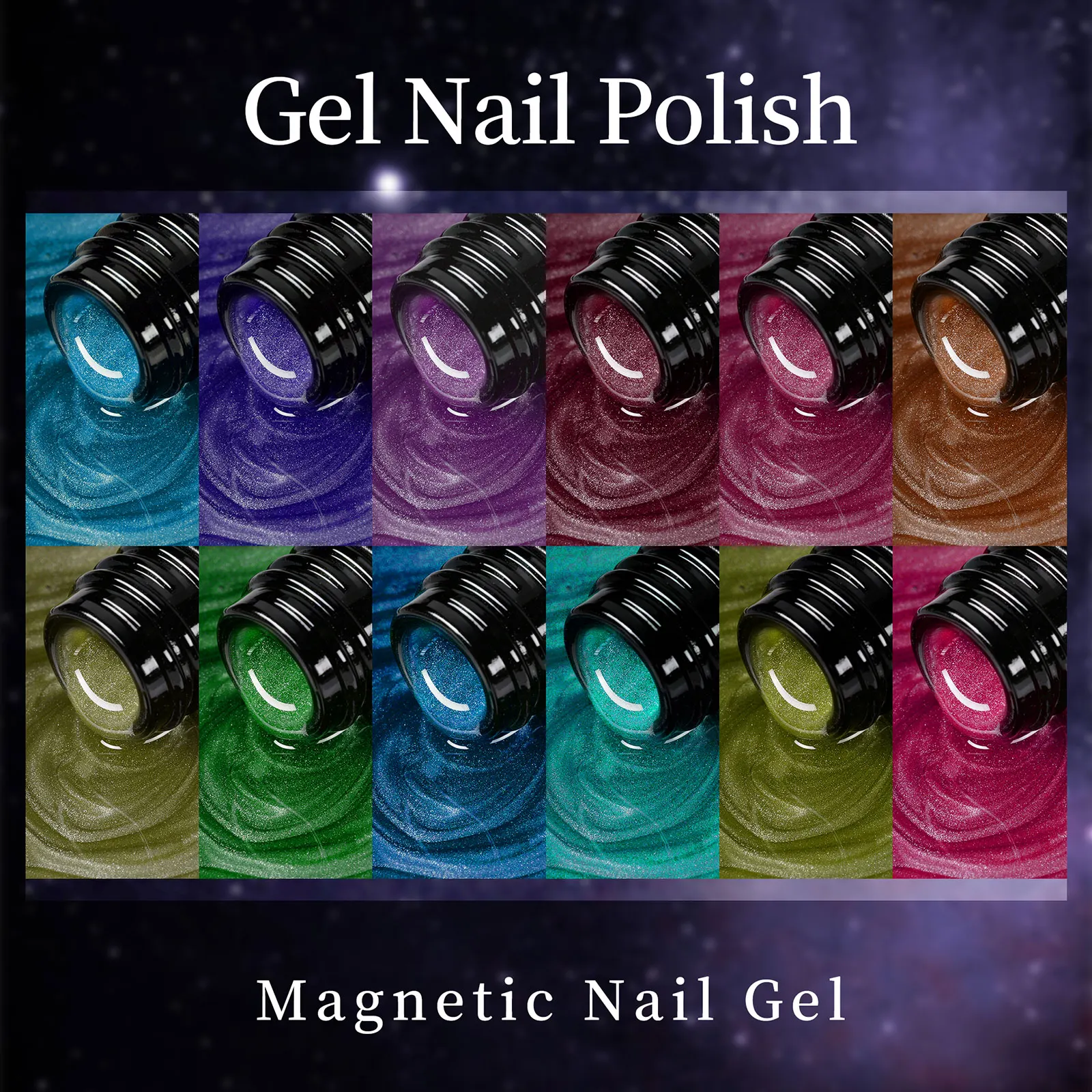Ovanlee 12-Color Double Light Cat Eye Nail Gel Kit – 8ml High-Pigment Magnetic UV Polish, Requires Black Base for 3D Galaxy, Crystal Ball & Holographic Nail Effects