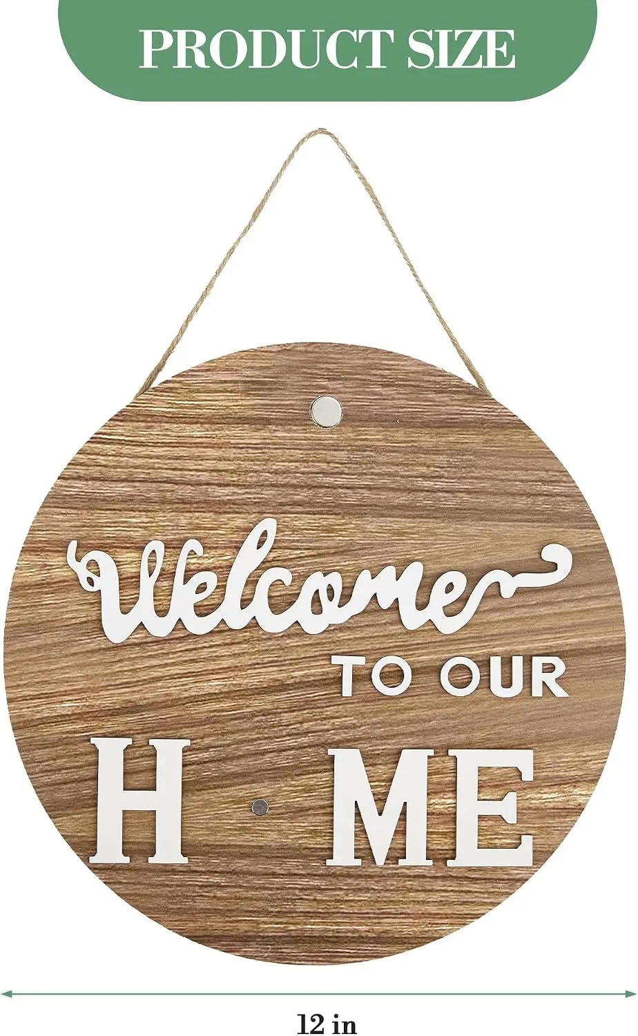 1SET Interchangeabl Welcome Home Sign Round Wooden Artwork Perfect for Living Room Bedroom House Hanging Tag for All Seasons Housewarming Gift