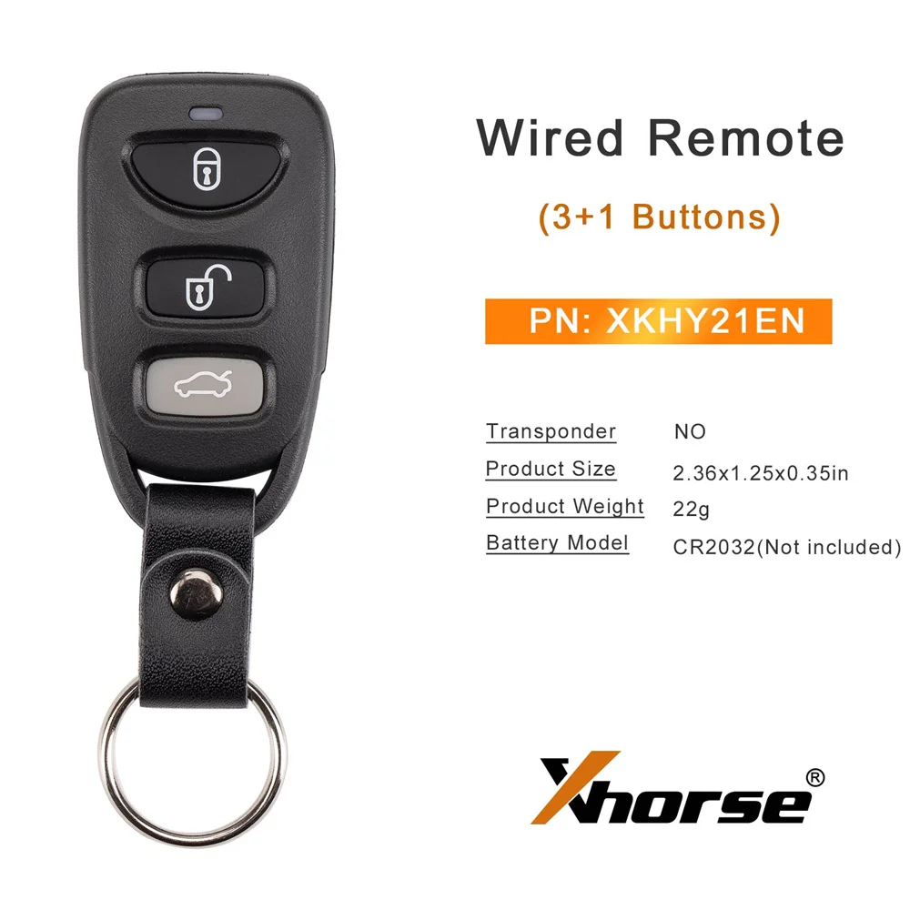 5PCS XHORSE XKHY21EN 2nd Generation Wired Remote Key (Split-Type - 3+1 Buttons) for Hyundai