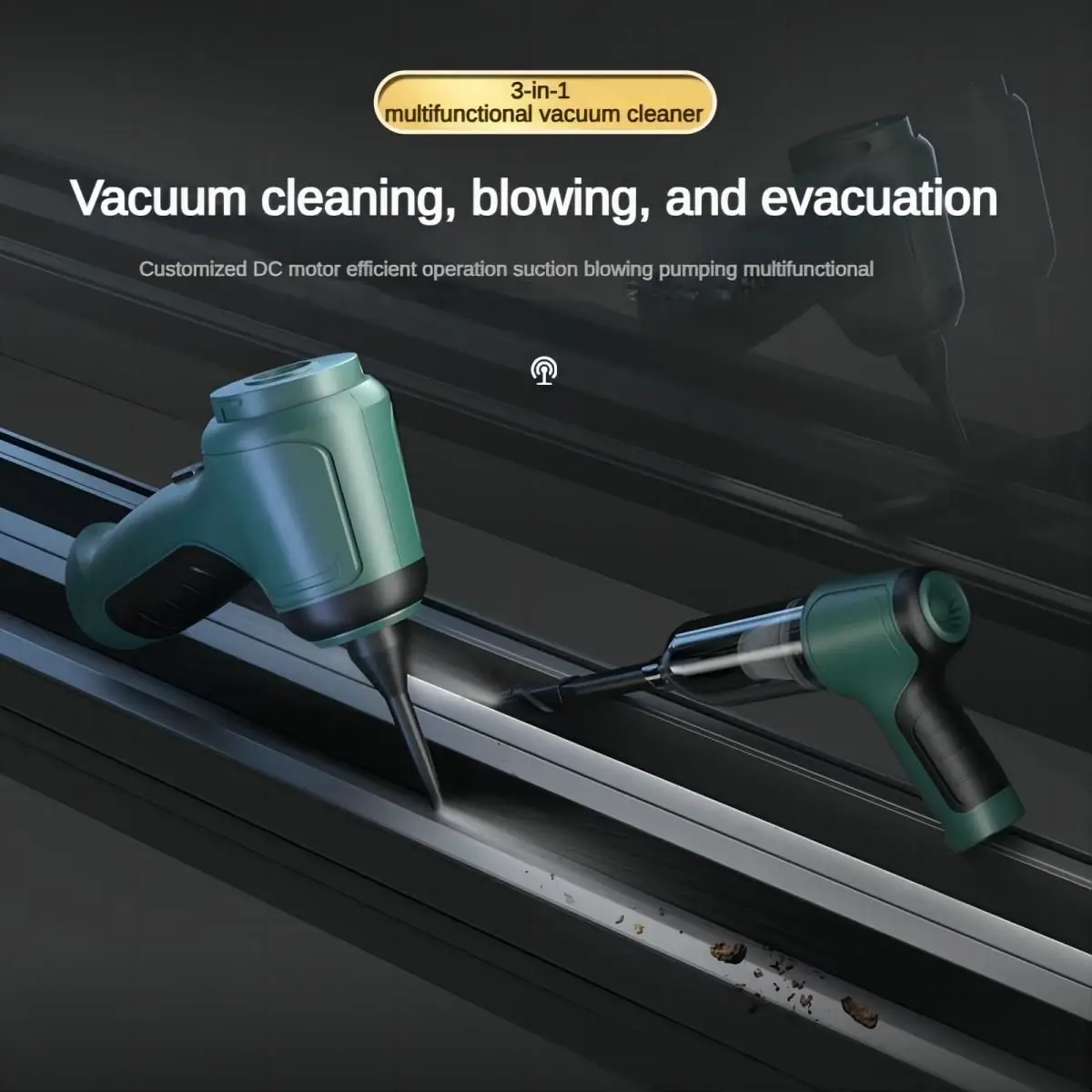 3-in-1 Cordless Handheld Vacuum Cleaner – High Power Suction, Air Pump & Blower for Car & Home, Long Battery Life, Pet Hair & Dust Cleaner with Multi Accessories