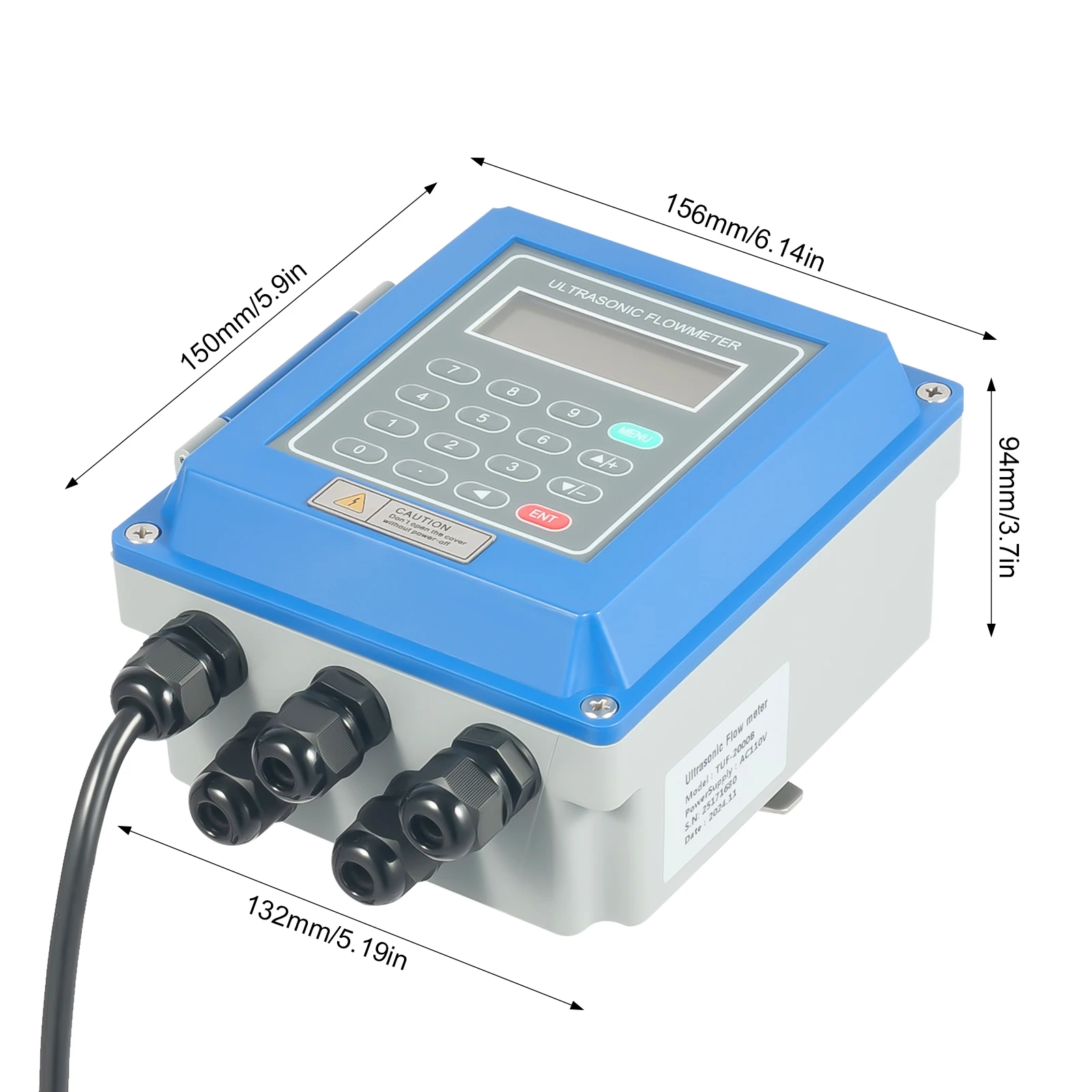 Tuf-2000b Host Ultrasonic Flowmeter Wide Pressure Us Standard Accuracy ±1%, Ts-2 Ultrasonic Transducer, Tm-1 Ultrasonic Transducer, Signal Cable, And 2 Steel Belts Storage Record