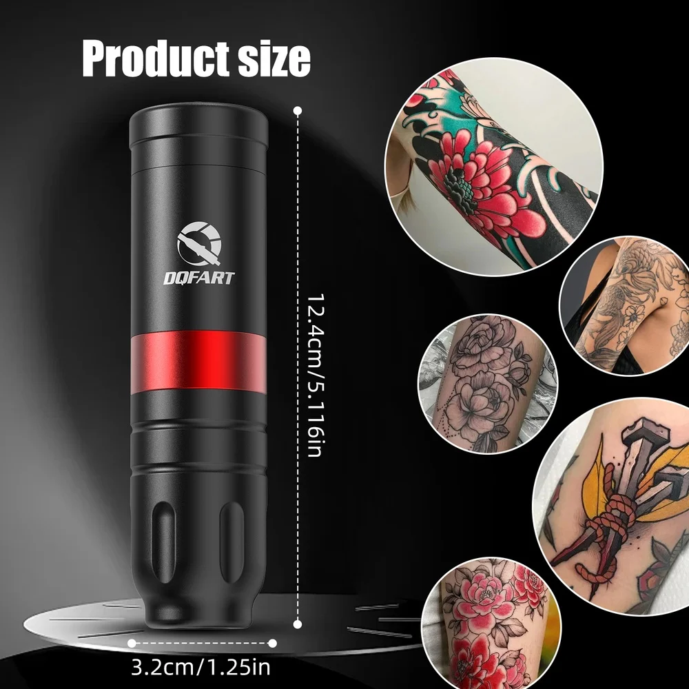 DQFART Express Free Shipping T1 3Colors Electric Wireless Tattoo Machine High-quality Long-lasting Tattoo Ink Tattoo Artists Body Art Creative Designs Tattoo Needles Supplies Accessories