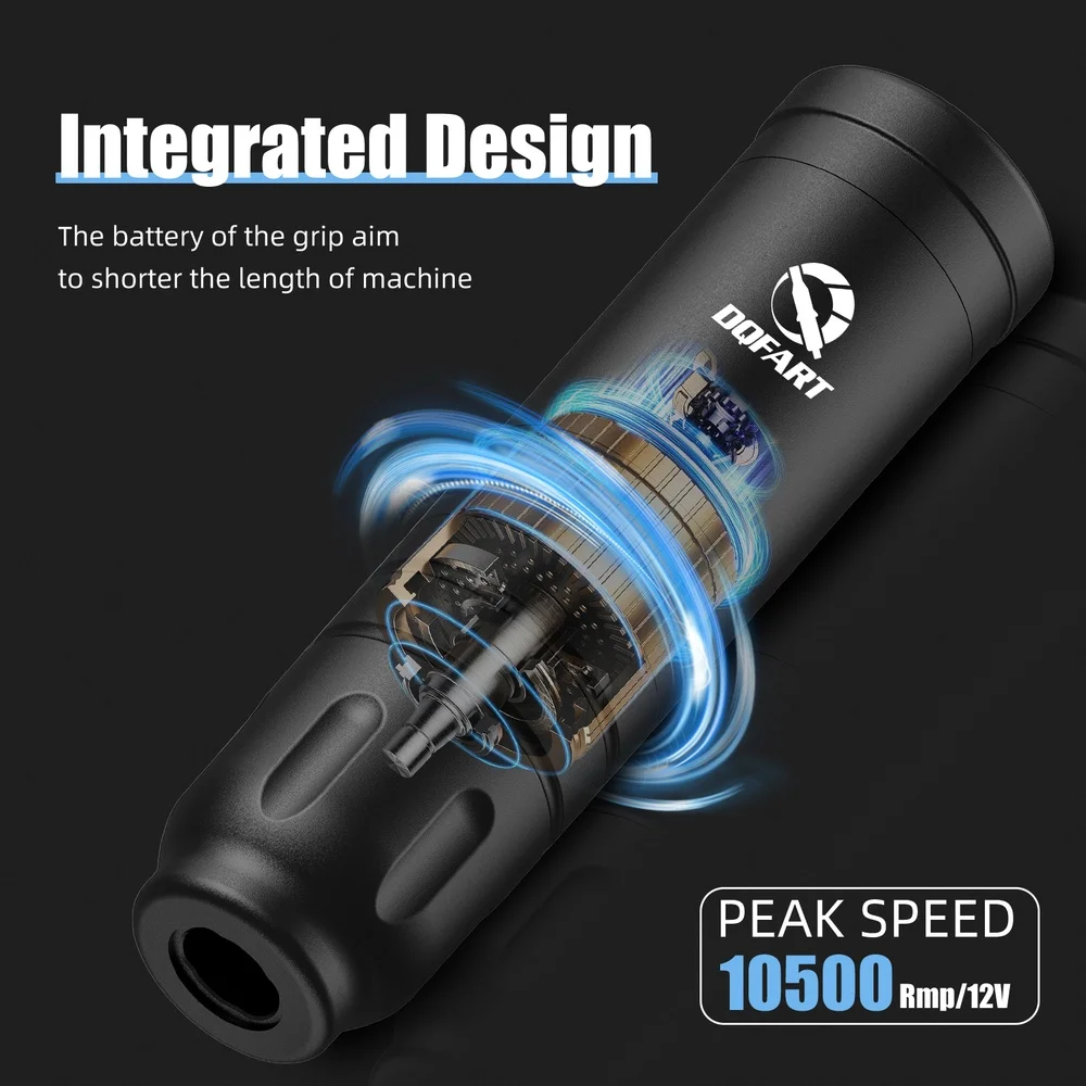 DQFART Express Free Shipping T1 3Colors Electric Wireless Tattoo Machine High-quality Long-lasting Tattoo Ink Tattoo Artists Body Art Creative Designs Tattoo Needles Supplies Accessories