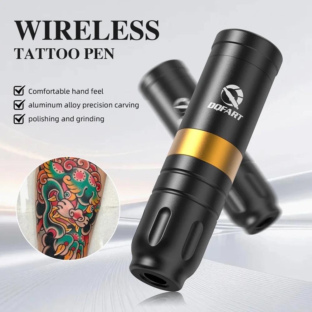 DQFART Express Free Shipping T1 3Colors Electric Wireless Tattoo Machine High-quality Long-lasting Tattoo Ink Tattoo Artists Body Art Creative Designs Tattoo Needles Supplies Accessories