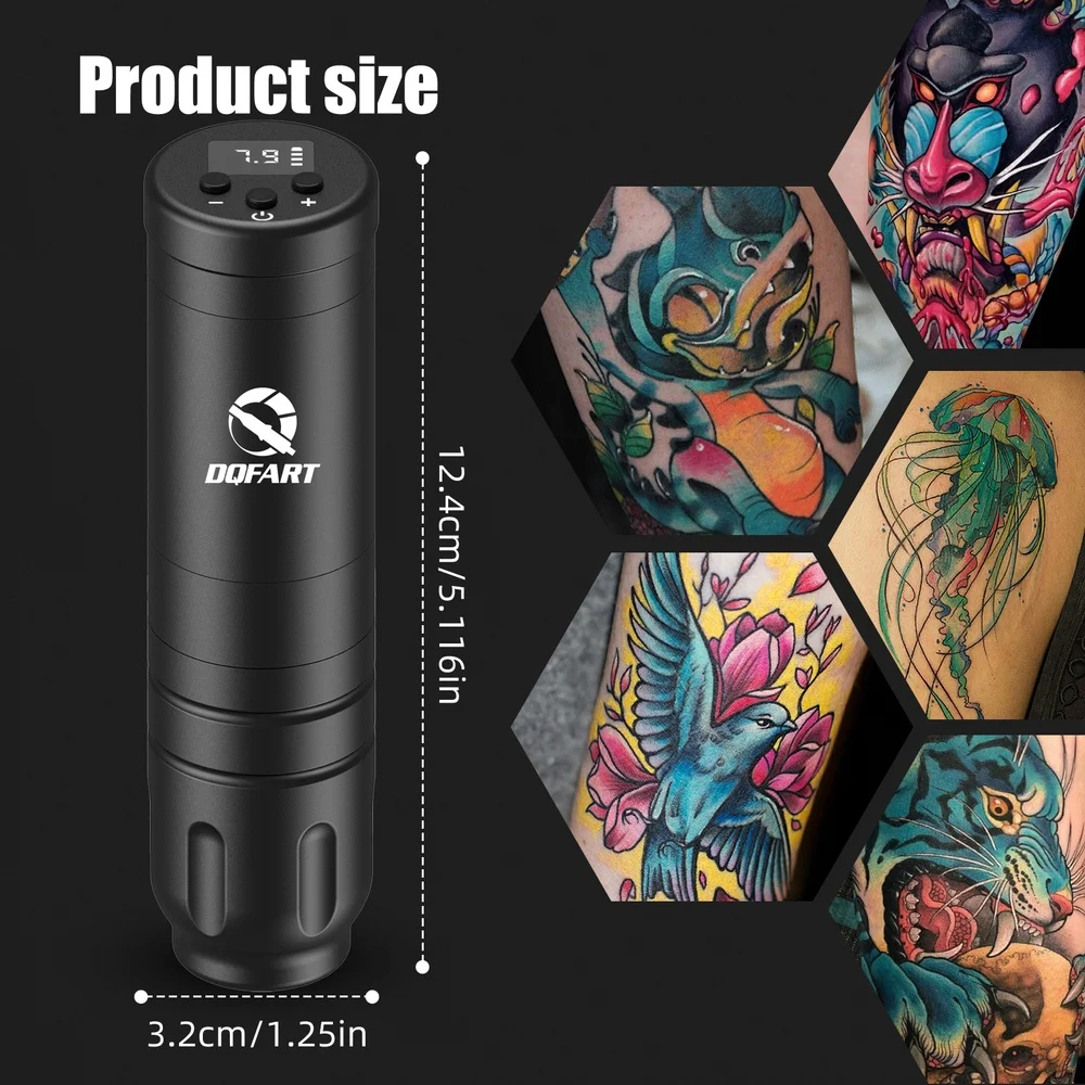 DQFART Express Free Shipping T1 3Colors Electric Wireless Tattoo Machine High-quality Long-lasting Tattoo Ink Tattoo Artists Body Art Creative Designs Tattoo Needles Supplies Accessories