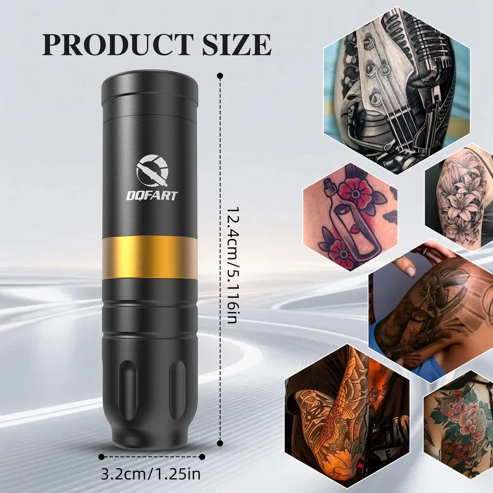 DQFART Express Free Shipping T1 3Colors Electric Wireless Tattoo Machine High-quality Long-lasting Tattoo Ink Tattoo Artists Body Art Creative Designs Tattoo Needles Supplies Accessories