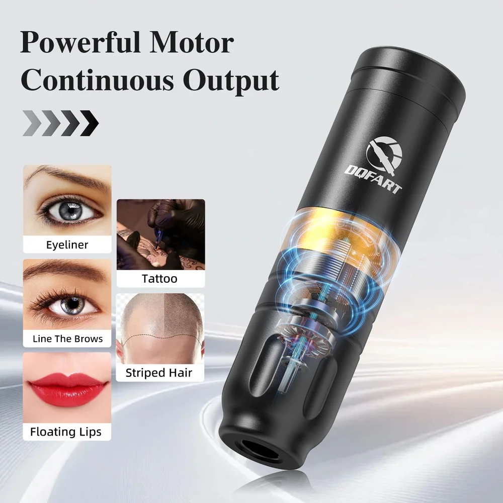 DQFART Express Free Shipping T1 3Colors Electric Wireless Tattoo Machine High-quality Long-lasting Tattoo Ink Tattoo Artists Body Art Creative Designs Tattoo Needles Supplies Accessories