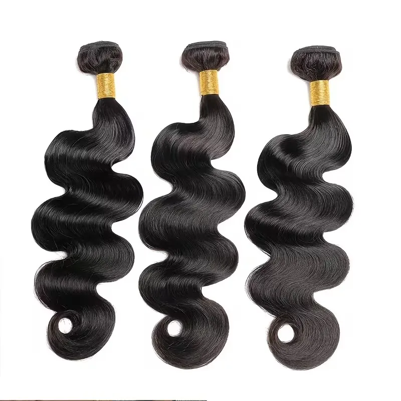12A Body Wave Human Hair 1/3/4pcs Bundle Untreated Brazilian REMY Human Hair Weave Bundles Double-Strand Braided Natural Black Sizes 14-30