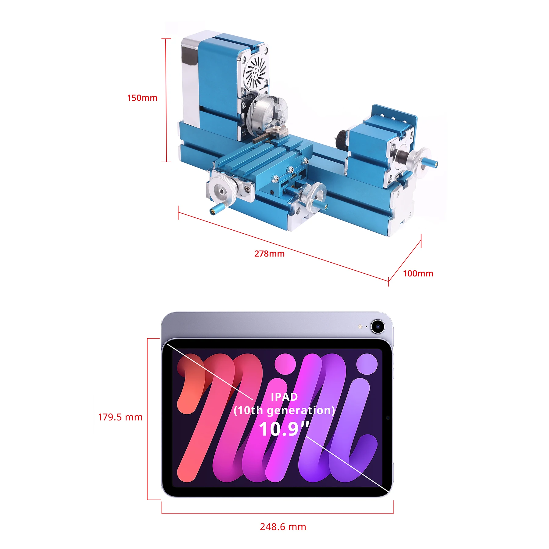 Metal Mini Lathe Machine, 36W 20,000RPM Precision Lathe for Wood & Soft Metals (Copper, Aluminum) in DIY, Model Making, Crafts & Education