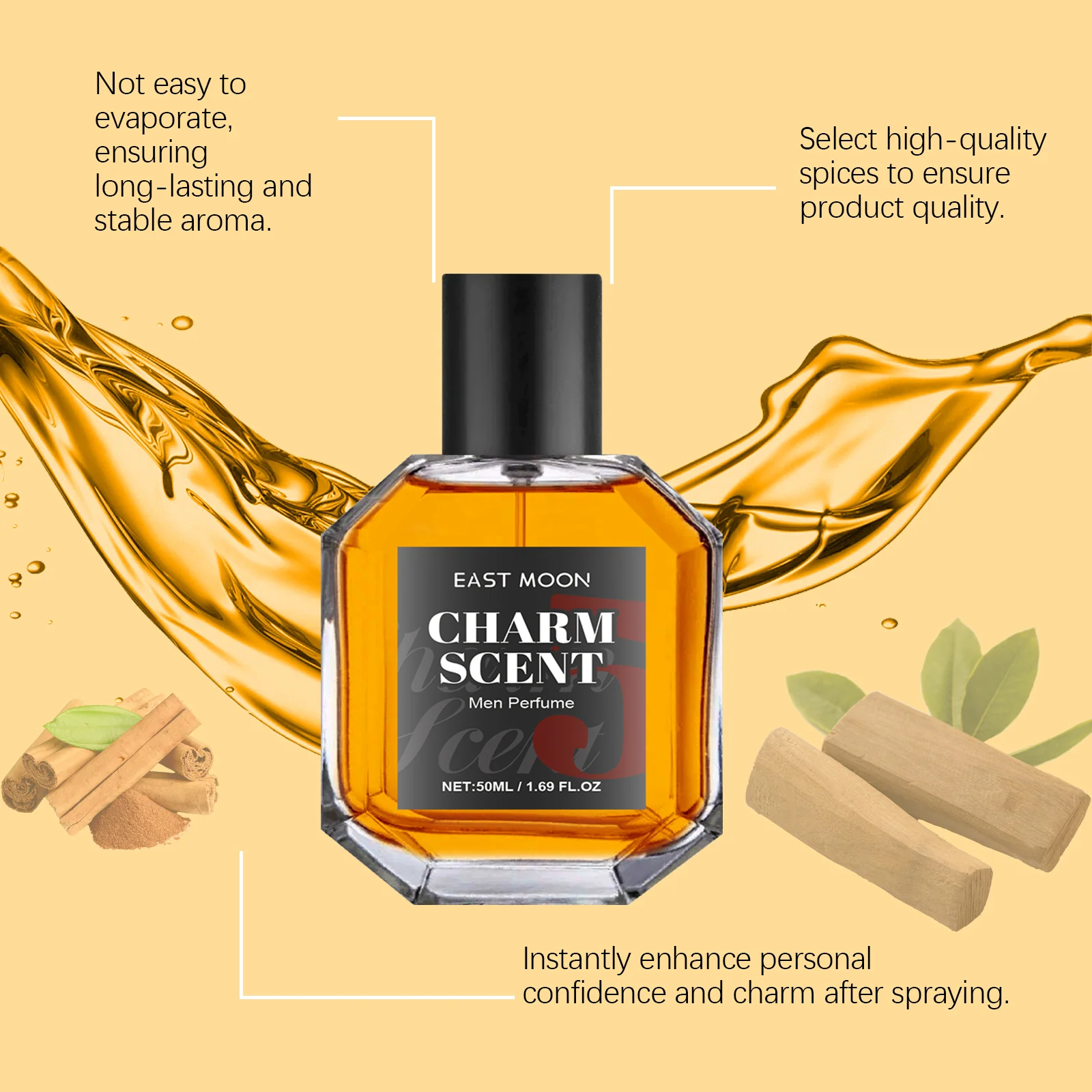 Men's Fragrance Long-Lasting Glamor Pheromone Perfume Enhance Masculine Charm Perfect For Daily Dates Mature Men's Cologne 50ml