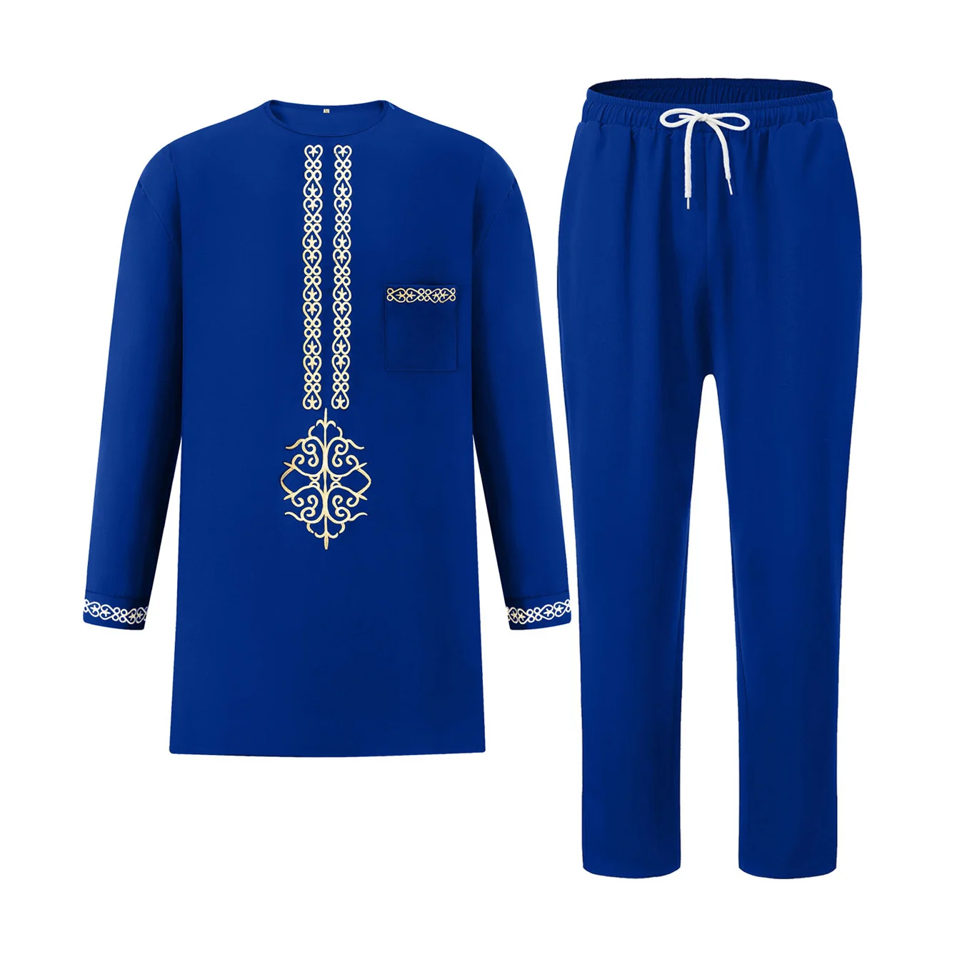 African Native Outfit Dashiki Male Pant Sets To Dress Luxury Designer Elegant Suits Clothes For Men New 2Pc Ethnic Abaya Costume