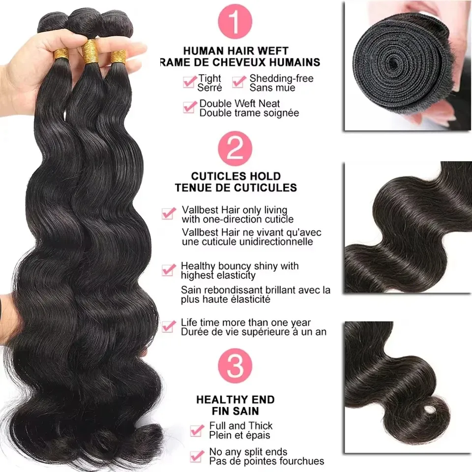 Peruvian Human Hair Bundles Body Wave 34 36 38 inch Virgin Human Hair 1 3 4 Bundles Women Sew In Quick Weave Raw Hair Extensions