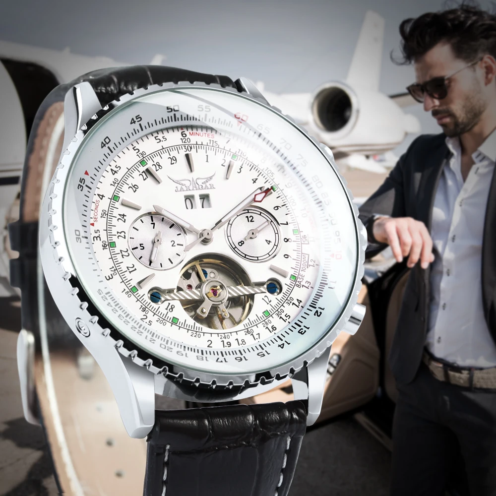 JARAGAR Fashion Tourbillon Automatic Mechanical Watch for Men Multifunctional Small Dials Sports Mens Watches Top Brand Luxury Business Wristwatches