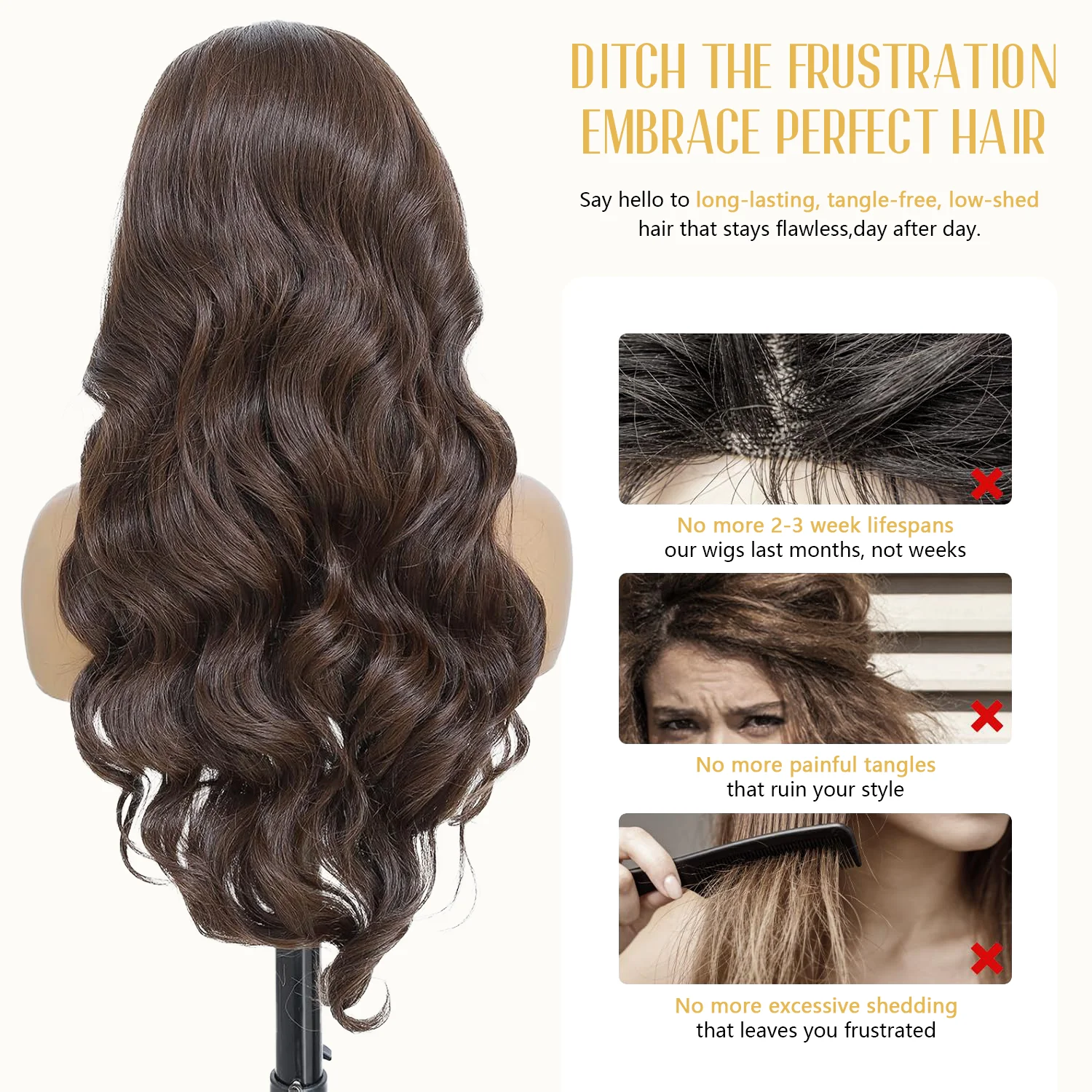 Chocolate Brown 40 Inches 200% Density 13x6 13x4 HD Transparent Lace Frontal Wig Dark Brown Human Hair Wigs #4 Body Wave Pre Plucked Brazilian Hair For Women