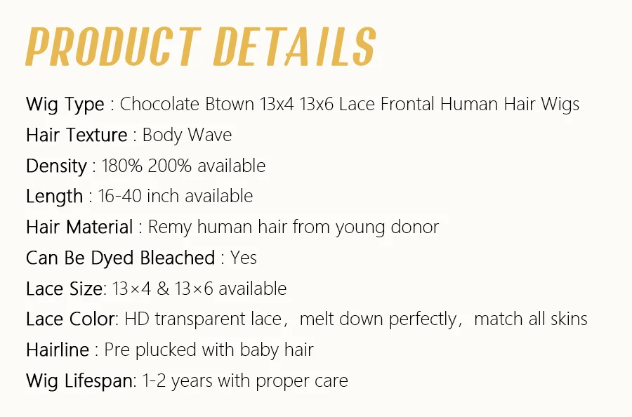 Chocolate Brown 40 Inches 200% Density 13x6 13x4 HD Transparent Lace Frontal Wig Dark Brown Human Hair Wigs #4 Body Wave Pre Plucked Brazilian Hair For Women