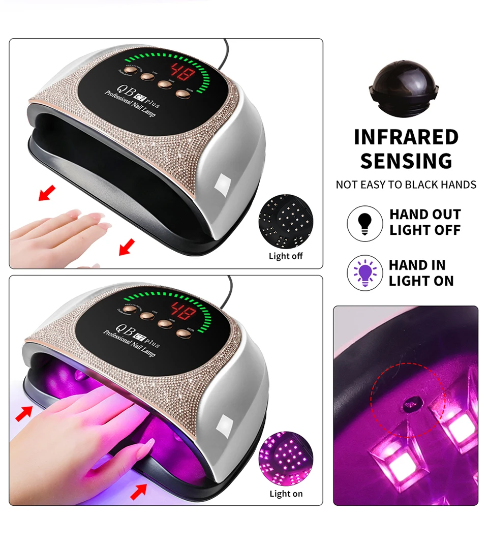 LIMEGIRL 57 UV LED Nail Dryer Professional Nail Lamp for UV Gel Nail Polish Curing Lamp with Timer Automatic Sensor Nail Salon Tool