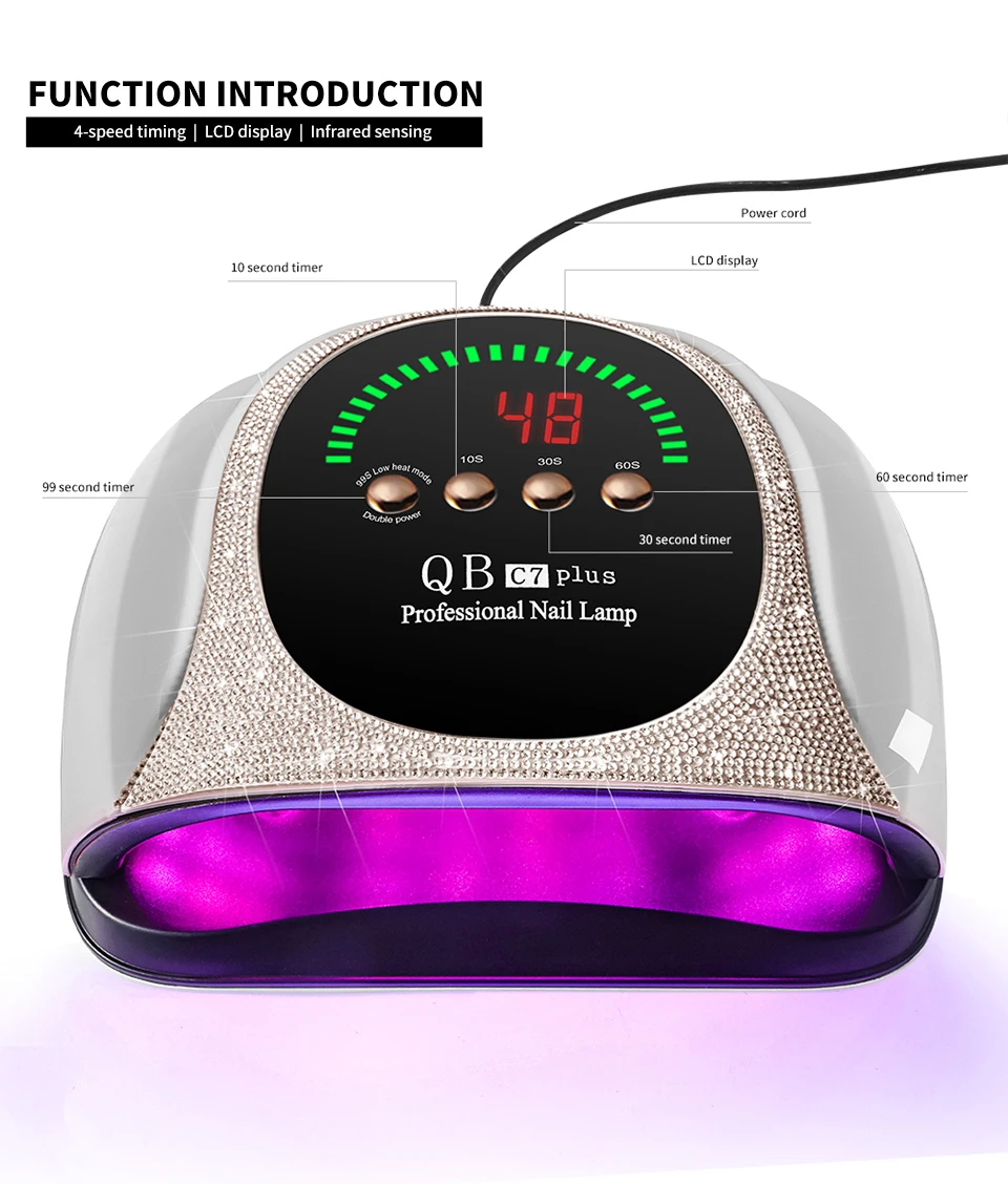 LIMEGIRL 57 UV LED Nail Dryer Professional Nail Lamp for UV Gel Nail Polish Curing Lamp with Timer Automatic Sensor Nail Salon Tool