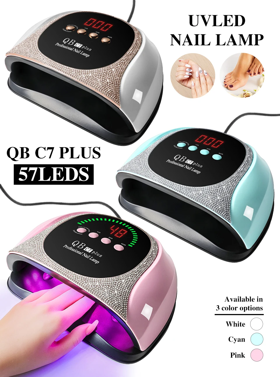 LIMEGIRL 57 UV LED Nail Dryer Professional Nail Lamp for UV Gel Nail Polish Curing Lamp with Timer Automatic Sensor Nail Salon Tool
