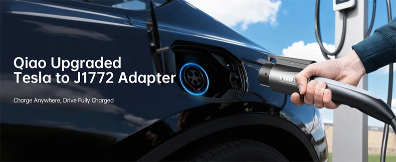 QIAO Q41 80A For Tesla NACS to Type 1 EV Charger Adapter electric vehicle nacs to j1772 EV Charging Converter for Tesla Standard  Compatible With Model 3 Y S X Fast Charge