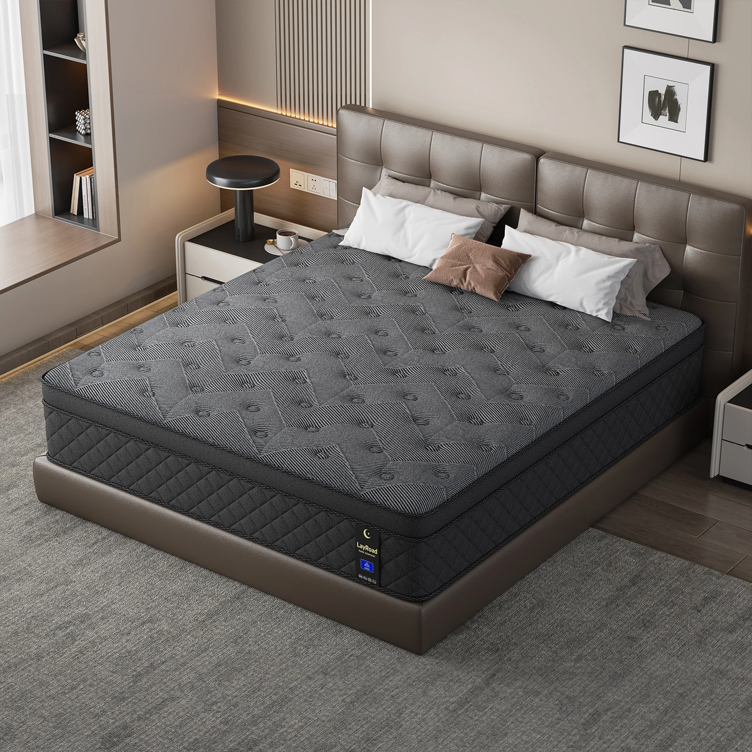 Memory Foam Hybrid Mattress With Pocket Springs, 12inch Twin,Full, Queen, King, Sizes In A Box, Medium Firm, Mattresses For Support Comfort, Fiberglass-Free Suitable for home bedrooms, hotels and halls of residence