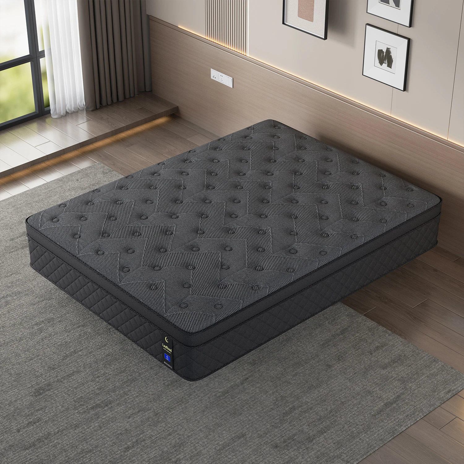 Memory Foam Hybrid Mattress With Pocket Springs, 12inch Twin,Full, Queen, King, Sizes In A Box, Medium Firm, Mattresses For Support Comfort, Fiberglass-Free Suitable for home bedrooms, hotels and halls of residence