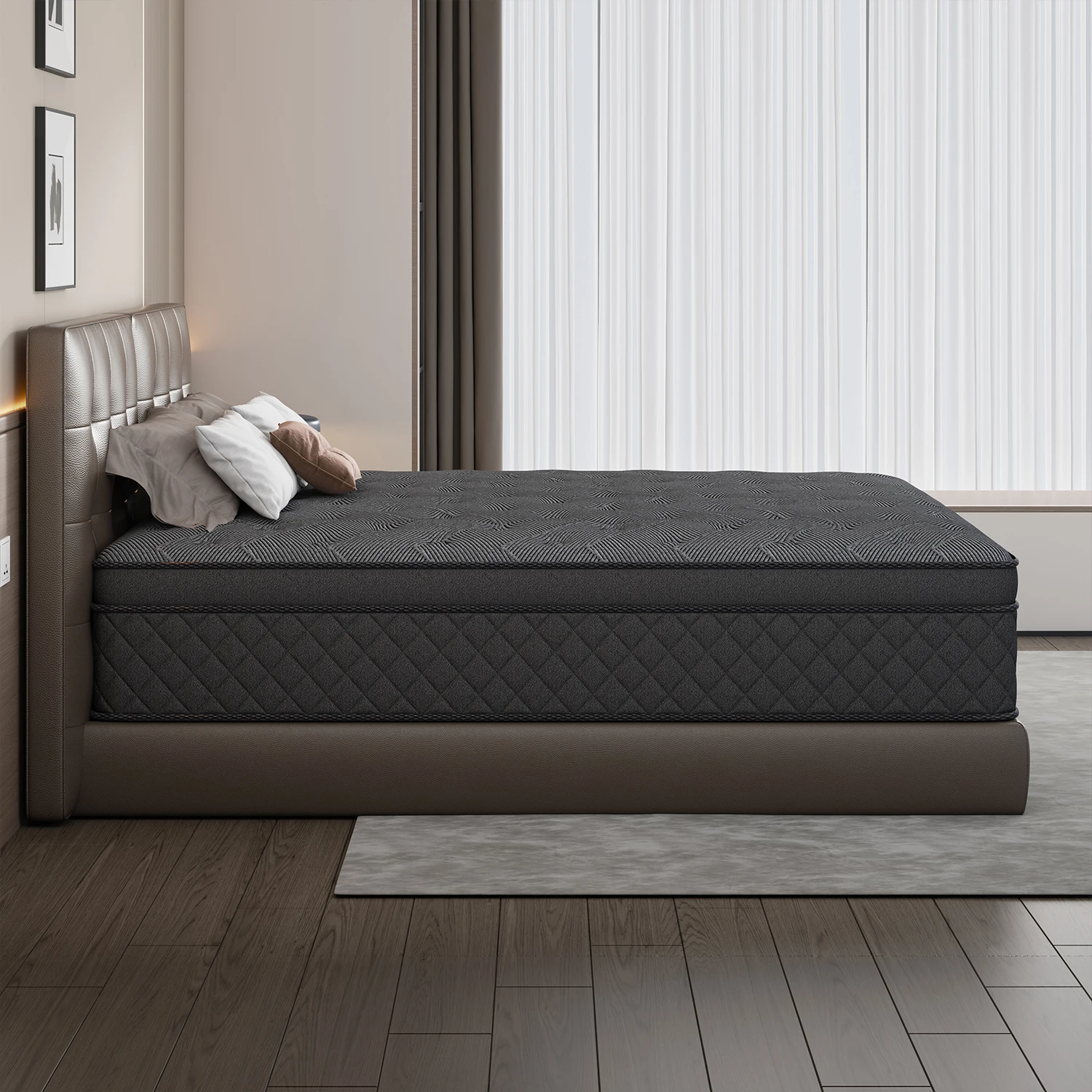 Memory Foam Hybrid Mattress With Pocket Springs, 12inch Twin,Full, Queen, King, Sizes In A Box, Medium Firm, Mattresses For Support Comfort, Fiberglass-Free Suitable for home bedrooms, hotels and halls of residence