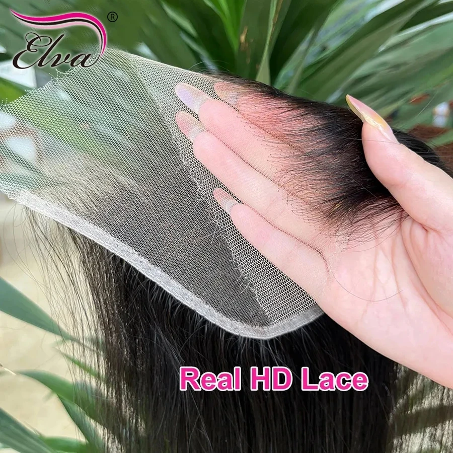Elva 13X4/13X6 HD Lace Frontal Skinlike Real HD Lace Ultra Thin 0.10mm HD Lace Melt Skins 5x5 9x6 HD Lace Closure Pre Plucked Hairline