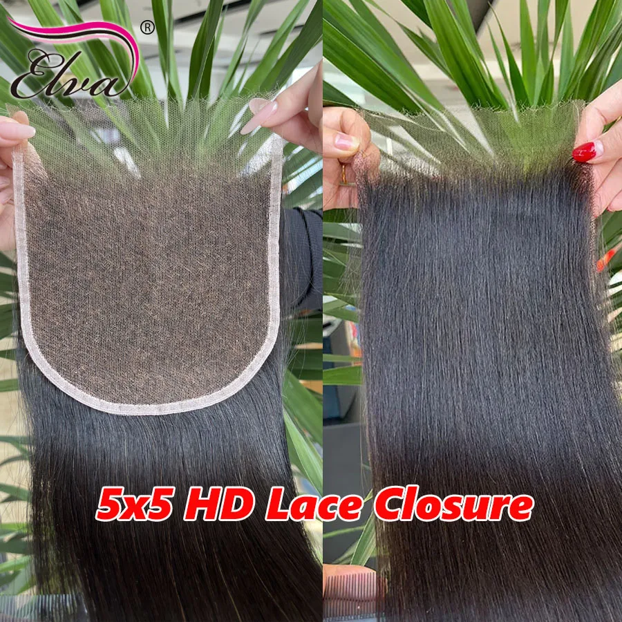 Elva 13X4/13X6 HD Lace Frontal Skinlike Real HD Lace Ultra Thin 0.10mm HD Lace Melt Skins 5x5 9x6 HD Lace Closure Pre Plucked Hairline