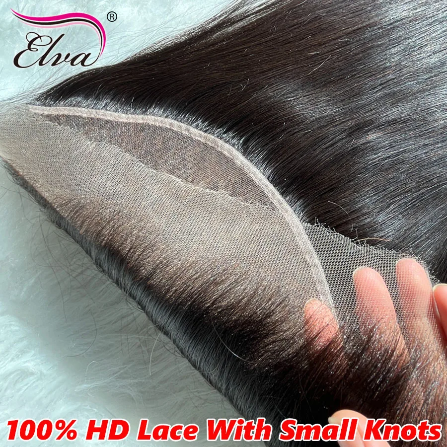 Elva 13X4/13X6 HD Lace Frontal Skinlike Real HD Lace Ultra Thin 0.10mm HD Lace Melt Skins 5x5 9x6 HD Lace Closure Pre Plucked Hairline