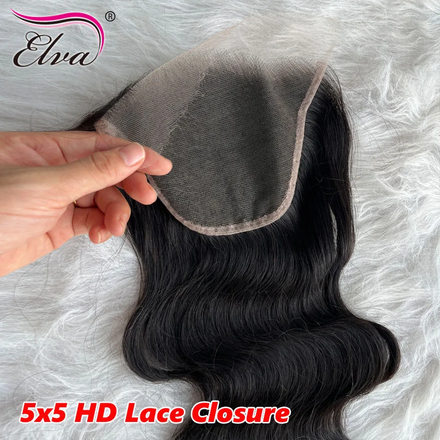 Elva 13X4/13X6 HD Lace Frontal Skinlike Real HD Lace Ultra Thin 0.10mm HD Lace Melt Skins 5x5 9x6 HD Lace Closure Pre Plucked Hairline