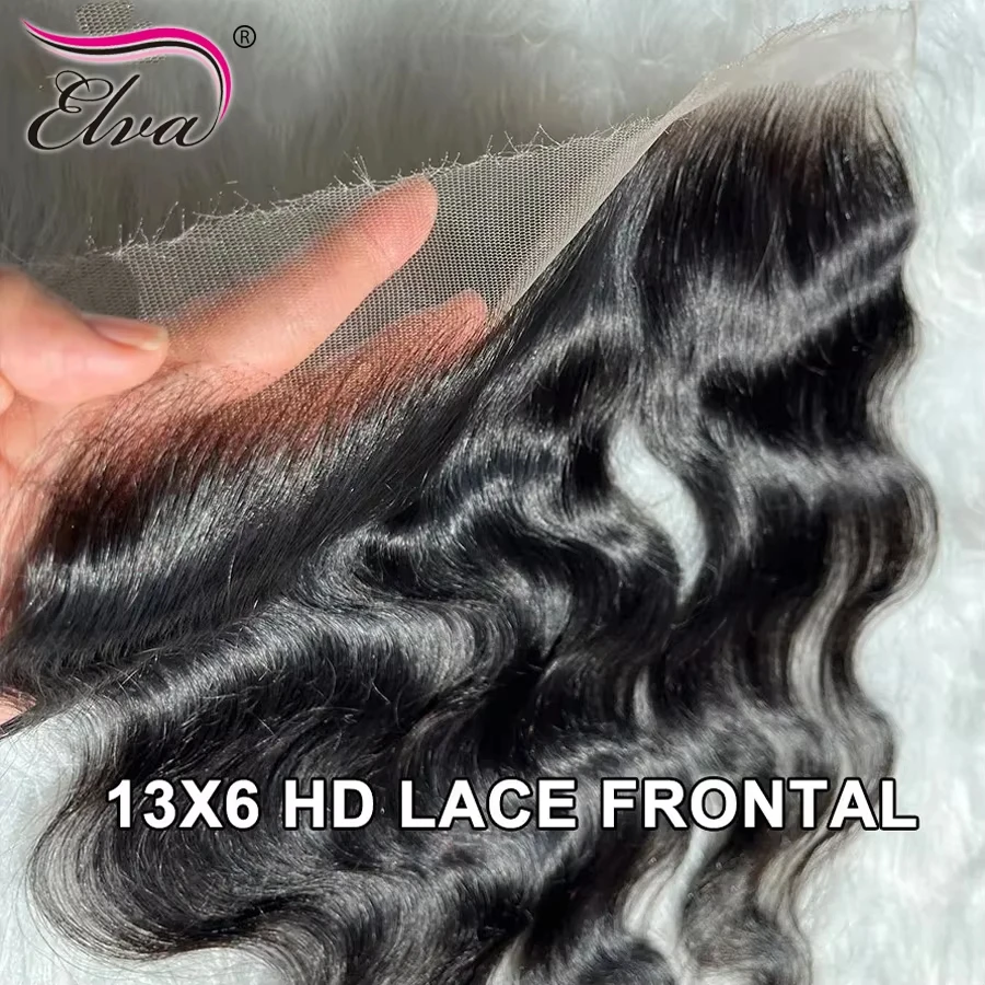 Elva 13X4/13X6 HD Lace Frontal Skinlike Real HD Lace Ultra Thin 0.10mm HD Lace Melt Skins 5x5 9x6 HD Lace Closure Pre Plucked Hairline