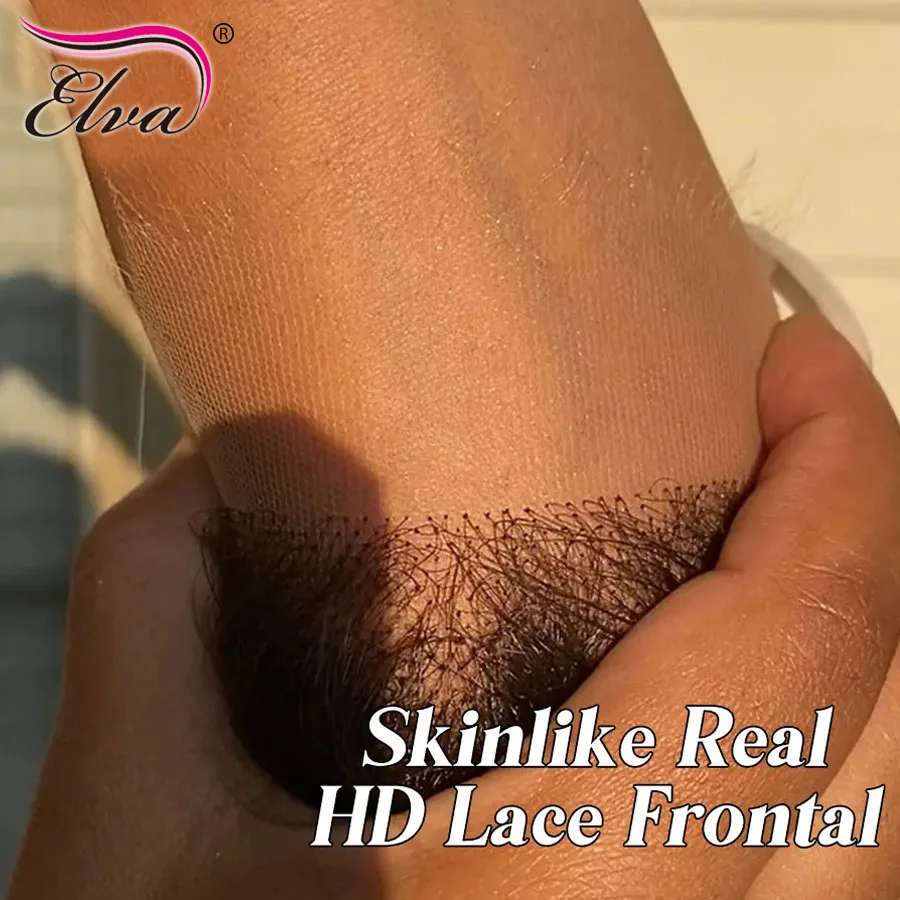 Elva 13X4/13X6 HD Lace Frontal Skinlike Real HD Lace Ultra Thin 0.10mm HD Lace Melt Skins 5x5 9x6 HD Lace Closure Pre Plucked Hairline