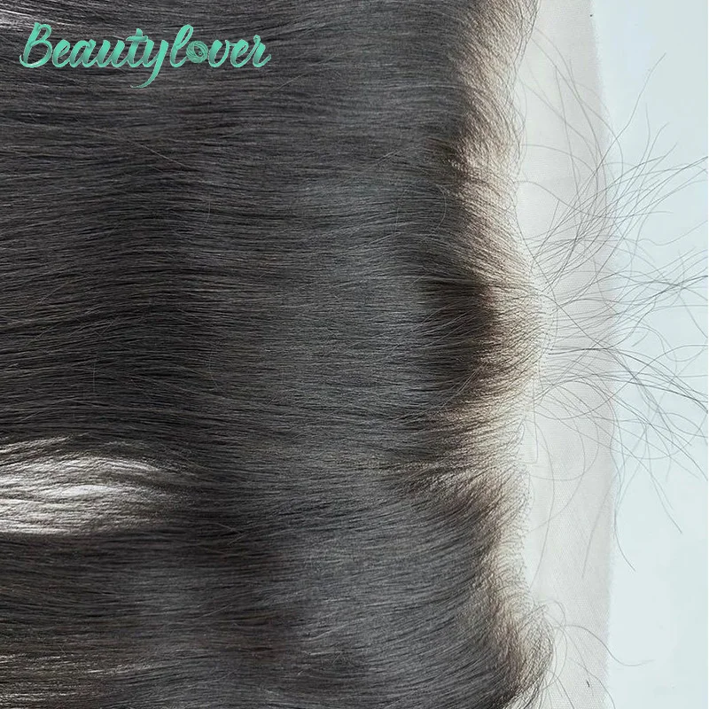 24 Inch Straight 13X6 Body Wave Lace Closure Only Pre Plucked Transparent 100% Human Hair For Black Women Full Soft