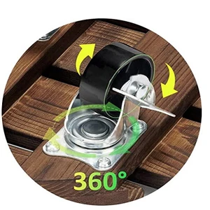 2Pack 12'' Wood Plant Caddy Rolling Plant Stand with 2 Lockable 360° Caster Wheels Indoor Outdoor Patio Flower Pot Succulent Pots Duty