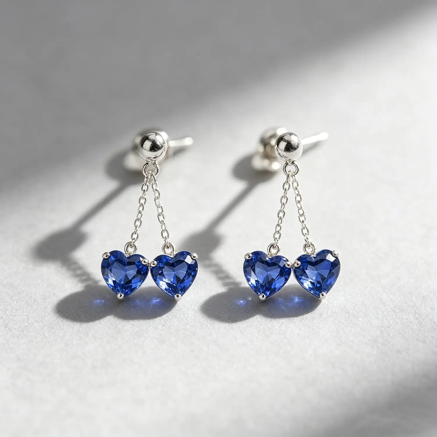 7 Shapes Faceted Cut Natural Blue Sapphire Loose Gemstones, Multi‑Shape Round Oval Heart Pear Square Triangle Radiant Cut Sapphire Stones for Jewelry Ring Pendant Making DIY Craft Gemstone Collection